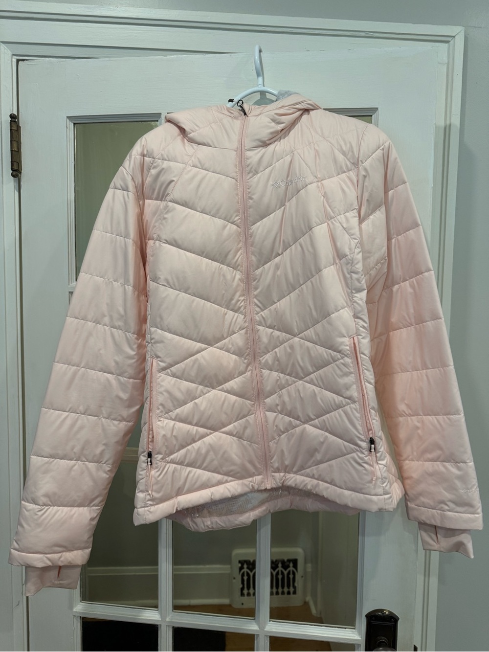 Columbia Light Pink Quilted Hooded Jacket